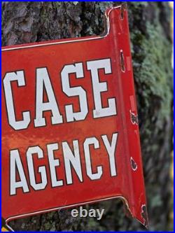 VINTAGE DOUBLE SIDED CASE AGENCY PORCELAIN SIGN 18x12 VINTAGE DOUBLE SIDED CASE AGENCY PORCELAIN SIGN 18x12