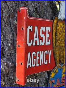 VINTAGE DOUBLE SIDED CASE AGENCY PORCELAIN SIGN 18x12 VINTAGE DOUBLE SIDED CASE AGENCY PORCELAIN SIGN 18x12
