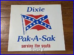 VINTAGE Dixie Gasoline Pak-A-Sak Plastic Advertising Sign Gas Station 1960's