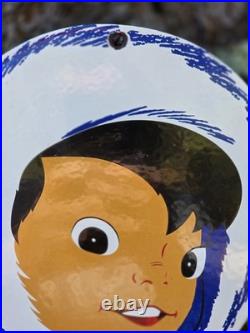 VINTAGE ESKIMO PIE PORCELAIN SIGN'ENJOY AN ESKIMO PIE' 17x10.5 VINTAGE ESKIMO PIE PORCELAIN SIGN'ENJOY AN ESKIMO PIE' 17x10.5