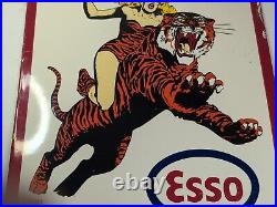 VINTAGE ESSO Put A Tiger In Your Tank Porcelain Over Steel Sign Original