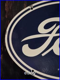 VINTAGE FORD MOTOR CO. BUILT IN THE U. S. A. PORCELAIN DEALERSHIP SIGN 16.5x11
