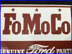 VINTAGE FORD MOTORS PORCELAIN SIGN GAS OIL SERVICE STATION PUMP PLATE FoMoCo