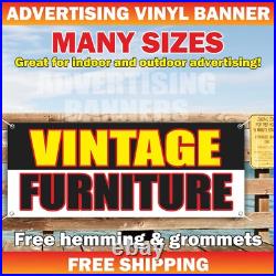 VINTAGE FURNITURE Advertising Banner Vinyl Sign Antique Rare Albums Tableware