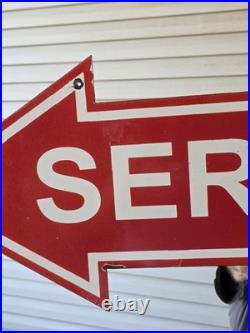 VINTAGE GIANT DOUBLE SIDED FORD TRACTOR SERVICE PORCELAIN SIGN 48x13 VINTAGE GIANT DOUBLE SIDED FORD TRACTOR SERVICE PORCELAIN SIGN 48x13