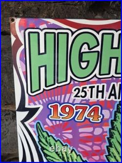 VINTAGE HIGHTIMES 25TH ANNIVERSARY PORCELAIN SIGN 24x18 DATED 1999