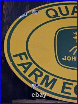 VINTAGE JOHN DEERE TRACTOR PORCELAIN SIGN QUALITY FARM EQUIPMENT 16.5x11 VINTAGE JOHN DEERE TRACTOR PORCELAIN SIGN QUALITY FARM EQUIPMENT 16.5x11