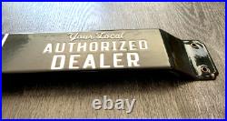 VINTAGE LARGE 32x3 FORD AUTHORIZED DEALER GAS SODA POP PORCELAIN OVERHEAD SIGN VINTAGE LARGE 32x3 FORD AUTHORIZED DEALER GAS SODA POP PORCELAIN OVERHEAD SIGN