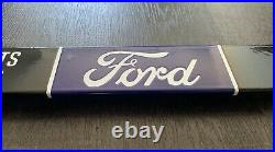 VINTAGE LARGE 32x3 FORD AUTHORIZED DEALER GAS SODA POP PORCELAIN OVERHEAD SIGN VINTAGE LARGE 32x3 FORD AUTHORIZED DEALER GAS SODA POP PORCELAIN OVERHEAD SIGN