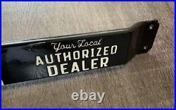 VINTAGE LARGE 32x3 FORD AUTHORIZED DEALER GAS SODA POP PORCELAIN OVERHEAD SIGN VINTAGE LARGE 32x3 FORD AUTHORIZED DEALER GAS SODA POP PORCELAIN OVERHEAD SIGN