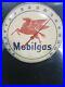 VINTAGE-MOBILGAS-MOBIL-Round-Advertising-Thermometer-Sign-Gas-Station-oil-01-llcy