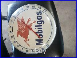 VINTAGE MOBILGAS MOBIL Round Advertising Thermometer Sign Gas Station oil