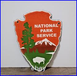 VINTAGE NATIONAL PARK SERVICE PORCELAIN ENAMEL METAL SIGN SIZE 8 x 6