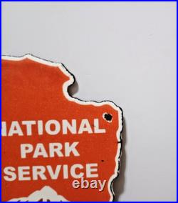 VINTAGE NATIONAL PARK SERVICE PORCELAIN ENAMEL METAL SIGN SIZE 8 x 6