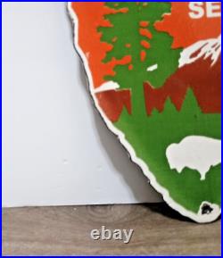 VINTAGE NATIONAL PARK SERVICE PORCELAIN ENAMEL METAL SIGN SIZE 8 x 6