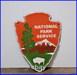 VINTAGE NATIONAL PARK SERVICE PORCELAIN ENAMEL METAL SIGN SIZE 8 x 6