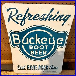 VINTAGE ORIGINAL Buckeye Root Beer Soda Sign