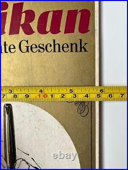 VINTAGE PELIKAN CARDBOARD ADVERTISING SIGN 60's W. Germany