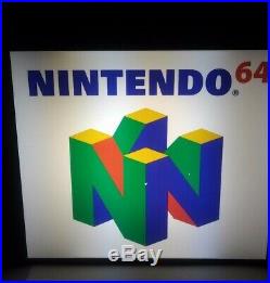 VINTAGE Retro NINTENDO 64 Rare Lighted RETAIL DISPLAY SIGN N64 Video Games