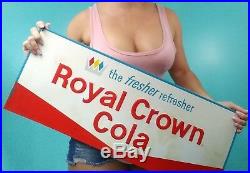 VINTAGE Royal Crown Cola metal sign soda pop man cave advertising RC ORIGINAL