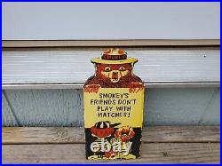 VINTAGE SMOKEY THE BEAR FOREST FIRES CAMPING PORCELAIN Sign 4×8