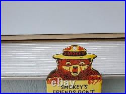 VINTAGE SMOKEY THE BEAR FOREST FIRES CAMPING PORCELAIN Sign 4×8