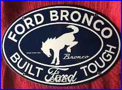 VINTAGE STYLE 1966 FORD BRONCO PORCELAIN SIGN 16.5 x11 INCHES SALES & SERVICE