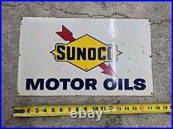 VINTAGE SUNOCO MOTOR OILS SIGN From Cabinet