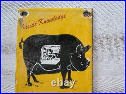 VINTAGE THORLEY'S FOOD FOR PIGS PORCELAIN SIGN AGRICULTURE FEED 10x4.5