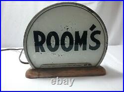 VTG 1940s Hotel or Motel Lighted Raymond M. Price R. M. P Halo Counter Sign/ Rooms