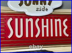 VTG 1950s 60s GET ON THE SUNNY SIDE Sunshine Premium 3D Beer Sign Reading Pa