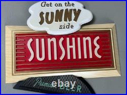VTG 1950s 60s GET ON THE SUNNY SIDE Sunshine Premium 3D Beer Sign Reading Pa