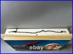 VTG 1950s SEAGRAMS 7 Crown Lighted Bar Sign Skiing Ski Resort Winter Scene