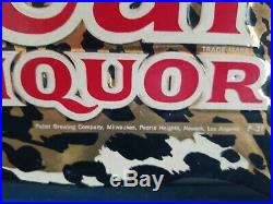 (VTG) 1960s big cat malt liquor beer advertising bar store sign tiger cat pabst