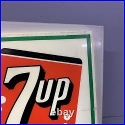 VTG 7 Up Light Advertising Sign Display Fresh up with 7up Hanging Liquor Store