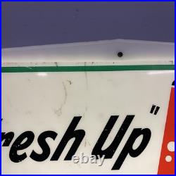 VTG 7 Up Light Advertising Sign Display Fresh up with 7up Hanging Liquor Store