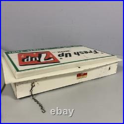 VTG 7 Up Light Advertising Sign Display Fresh up with 7up Hanging Liquor Store