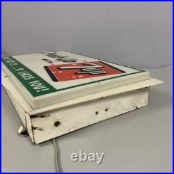 VTG 7 Up Light Advertising Sign Display Fresh up with 7up Hanging Liquor Store