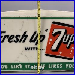 VTG 7 Up Light Advertising Sign Display Fresh up with 7up Hanging Liquor Store