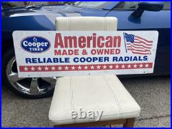 VTG Cooper Tires AMERICAN Made & Owned 2 Sided Original Metal RARE! Gas Oil Sign