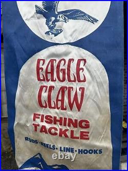 VTG Eagle Claw Fishing Tackle Cloth Banner Advertising Sign