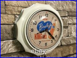 VTG GE BIRELEY'S ORANGE SODA OLD 50s DINER-STORE-PUB-ADVERTISING WALL CLOCK SIGN