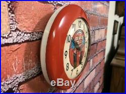 VTG INGRAHAM 60's DOUBLE COLA SODA STORE ADVERTISING-DINER WALL CLOCK SIGN COKE