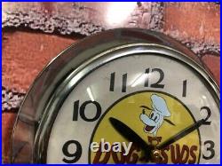 VTG INGRAHAM DOG n SUDS ROOT BEER OLD CHROME DINER ADVERTISING WALL CLOCK SIGN