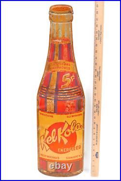 VTG Kel Kola Advertising Tin Sign Cola Kelly Beverages Bottle Stanhope NJ 29