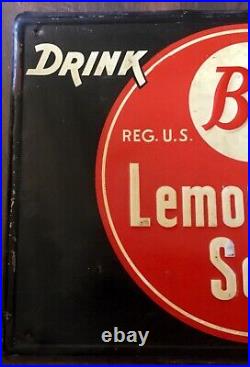 VTG. Orig. DRINK B-1 LEMON-LIME SODA PLUS VITAMIN B-1 Embossed Tin Litho Sign