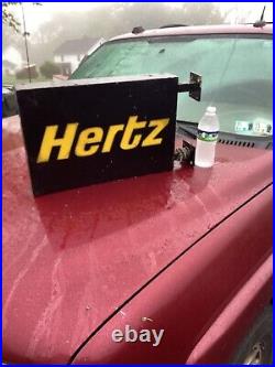 VTG Penske Hertz Truck Rentals Lighted Sign Advertising flange double sided