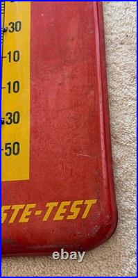 VTG Royal Crown Cola RC Thermometer Sign Best By Taste Test Red Yellow Arrow