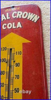 VTG Royal Crown Cola RC Thermometer Sign Best By Taste Test Red Yellow Arrow