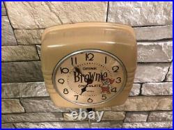 VTG TELECHRON BROWNIE CHOCOLATE DRINK OLD 50's DINER ADVERTISING WALL CLOCK SIGN
